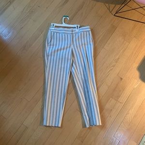 LOFT Stripped Ankle Crop Pants